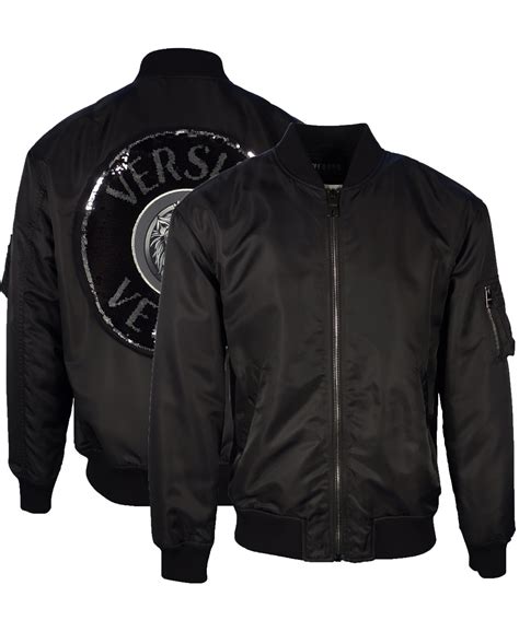 Versus Versace Sequin lion Logo Bomber jacket Black 46 IT 